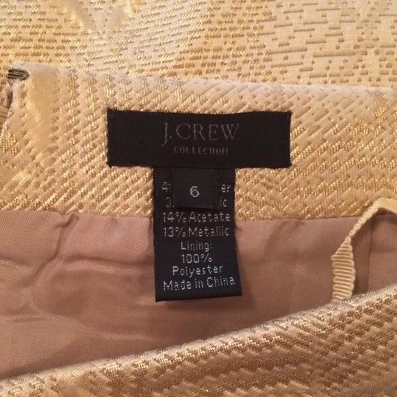 J.CREW Collection Gold Jacquard Skirt Marigold Mini Pleated Holiday Party - Picture 7 of 10